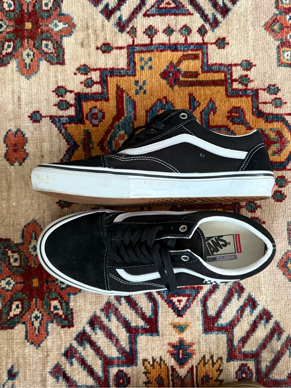 Vans Black & White Old Skool Low-Top Skate Sneakers